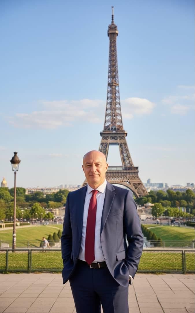 Thierry Rene J devant la tour Eiffel